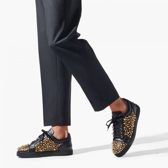 Christian Louboutin Louis Spikes Junior 2022 N Black/Dorado Size US 11 / EU 44 - 2 Thumbnail