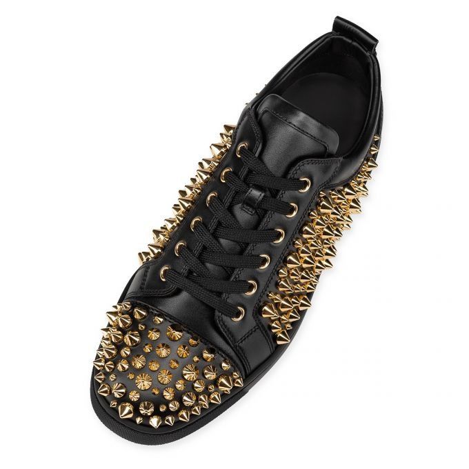 Christian Louboutin Louis Spikes Junior 2022 N Black/Dorado Size US 12 / EU 45 - 6 Thumbnail