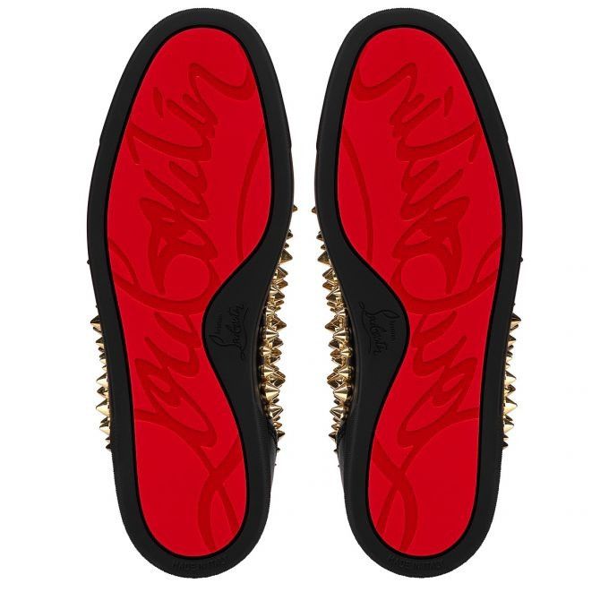 Christian Louboutin Louis Spikes Junior 2022 N Black/Dorado Size US 13 / EU 46 - 3 Thumbnail