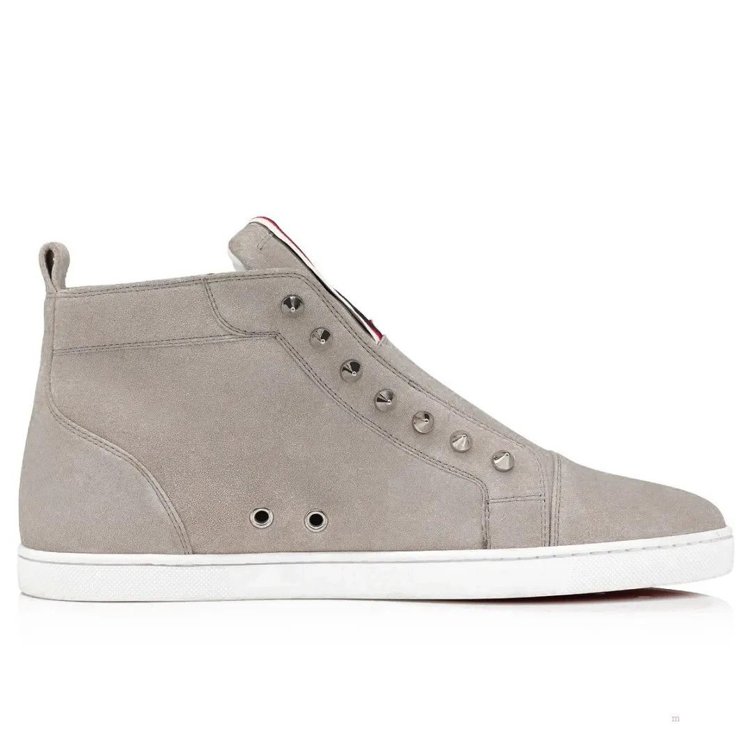 Christian Louboutin F.A.V Fique A Vontade Mid Cut High Top Sneaker Gray Size US 8 / EU 41 - 4 Thumbnail