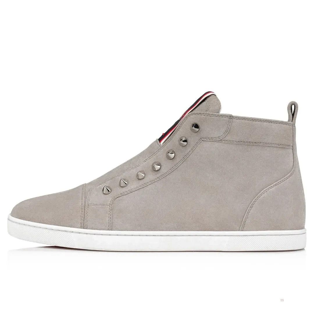 Christian Louboutin F.A.V Fique A Vontade Mid Cut High Top Sneaker Gray Size US 13 / EU 46 - 2 Thumbnail