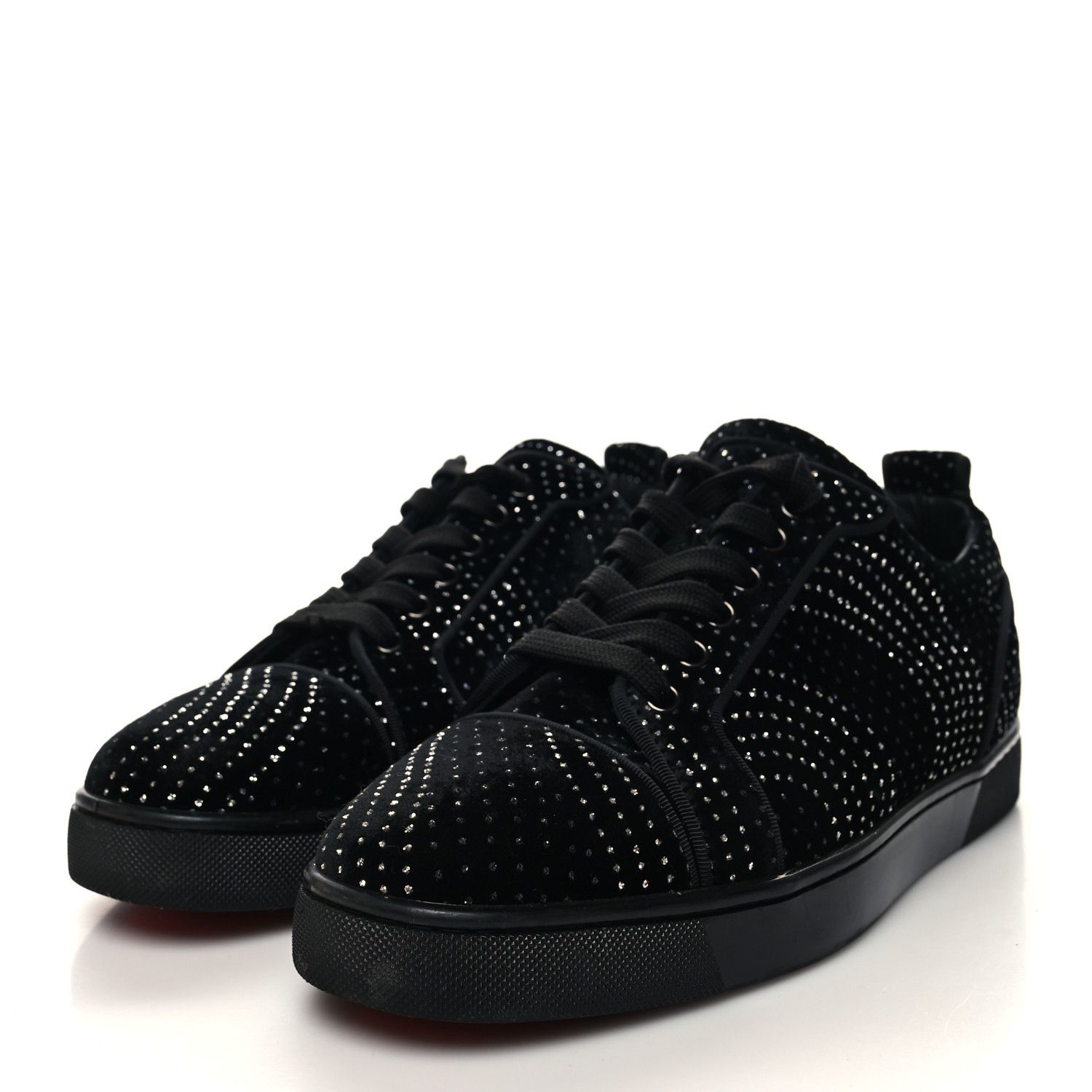 Christian Louboutin Louis Junior Orlato Velvet River Crystal Black Size US 8 / EU 41 - 2 Thumbnail