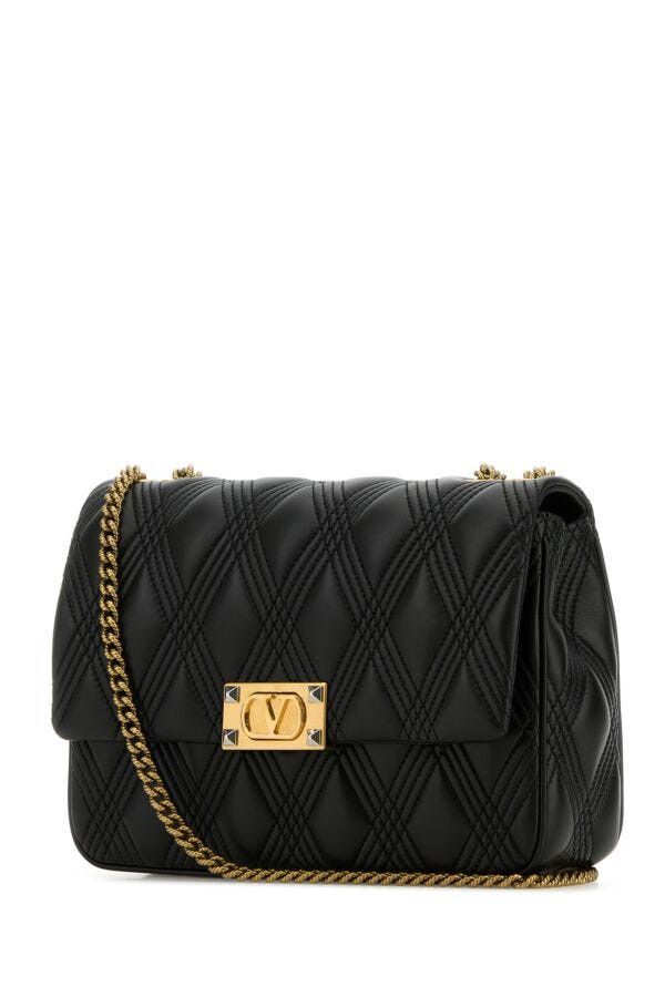Valentino Black Nappa Leather Large Quiltie 67 Shoulder Bag Size ONE SIZE - 4 Thumbnail