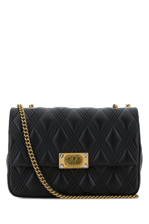 Valentino Black Nappa Leather Large Quiltie 67 Shoulder Bag Size ONE SIZE - 3 Thumbnail