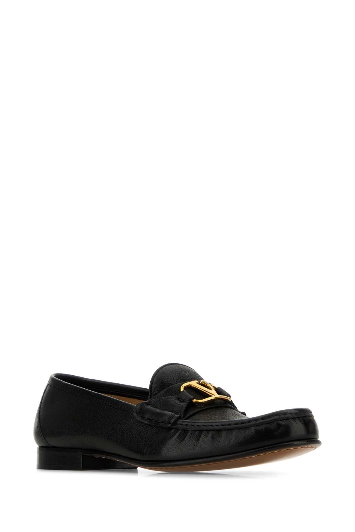 Valentino Black Leather Vlogo Loafers Size US 6 / IT 36 - 2 Thumbnail