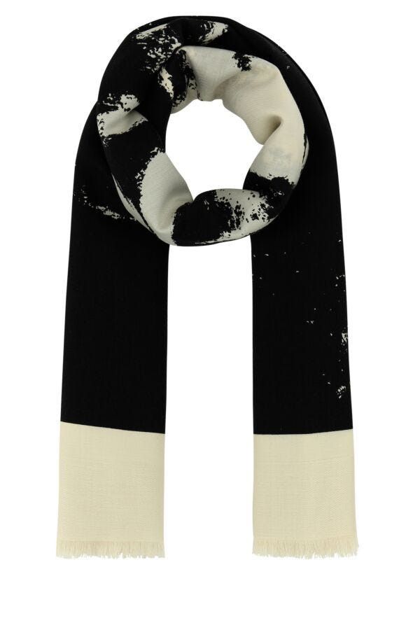 Alexander McQueen Ivory Silk Blend Scarf Size ONE SIZE - 3 Thumbnail