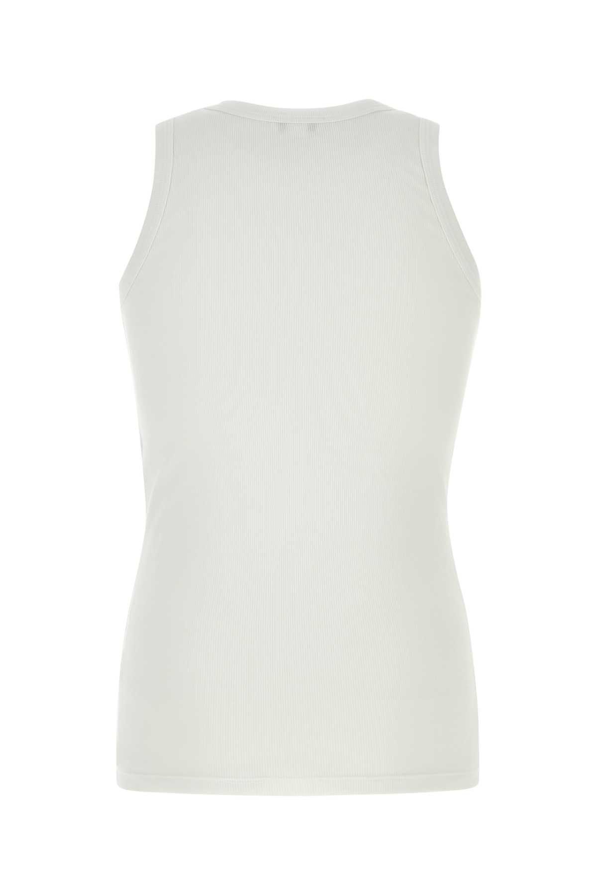 Alexander McQueen White Stretch Cotton Tank Top Size US M / EU 48-50 / 2 - 2 Thumbnail