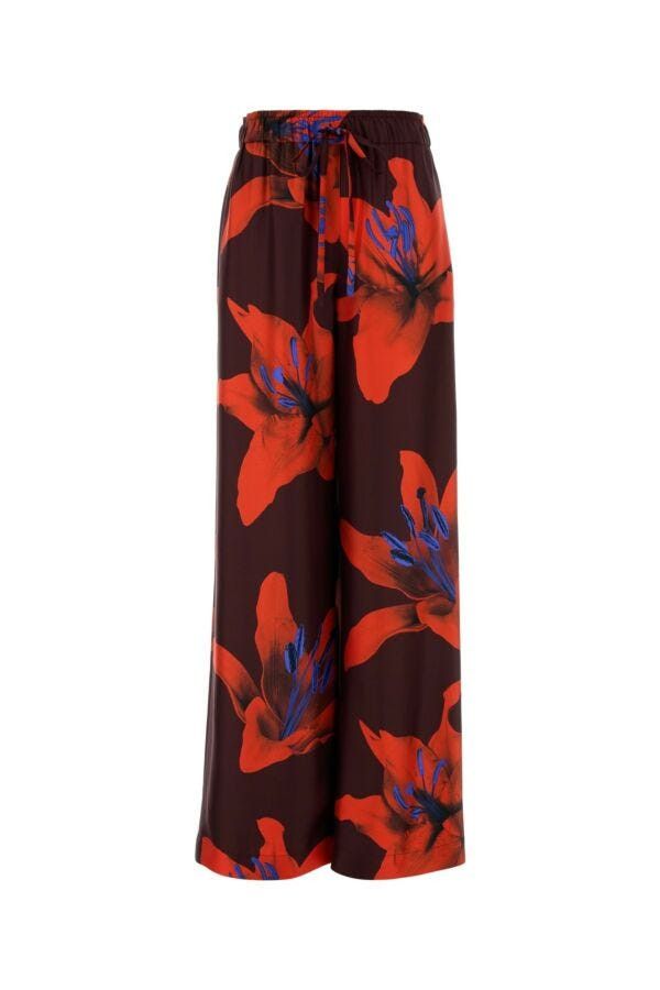 Alexander McQueen Printed Satin Wide-Leg Pant Size 27" / US 4 / IT 40 - 3 Thumbnail