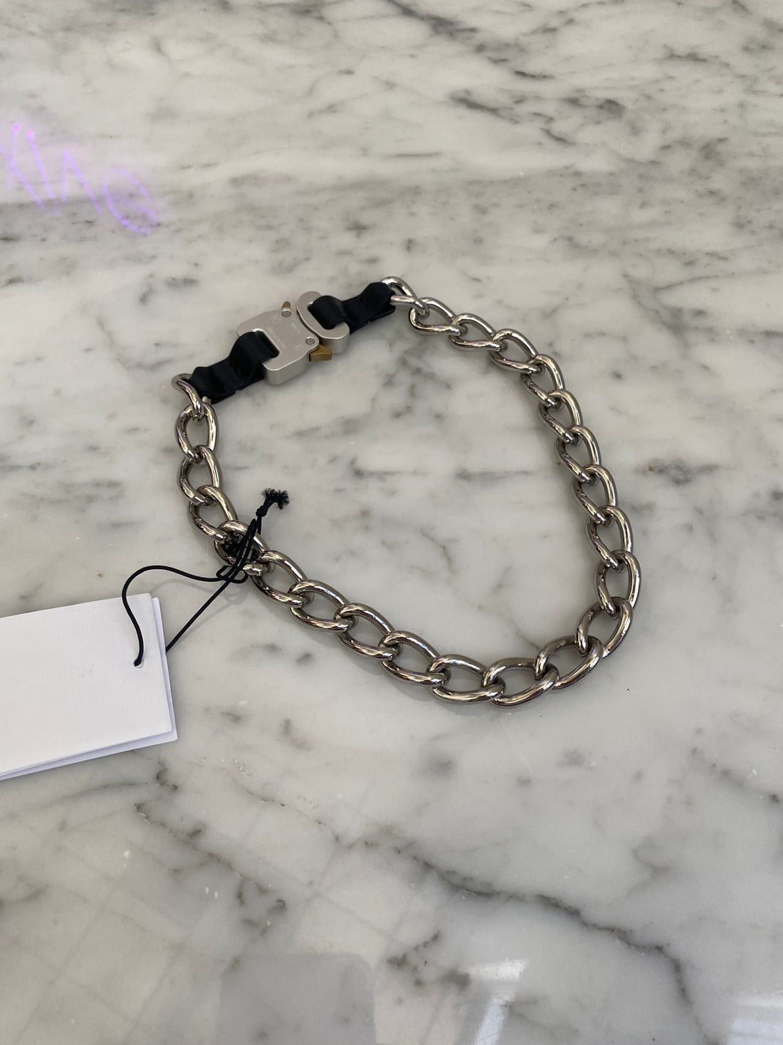 1017 ALYX 9SM × Alyx Alyx Silver Roller Coaster Buckle Chain Necklace Bracelet Size ONE SIZE - 3 Thumbnail