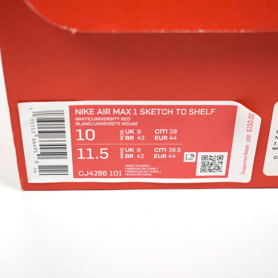 Nike Nike Air Max 1 Sketch to Shelf Tinker OG University Red Size US 10 / EU 43 - 14 Thumbnail