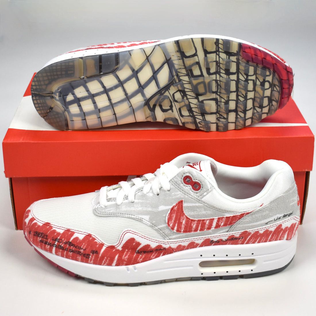 Nike Nike Air Max 1 Sketch to Shelf Tinker OG University Red Size US 10 / EU 43 - 2 Thumbnail
