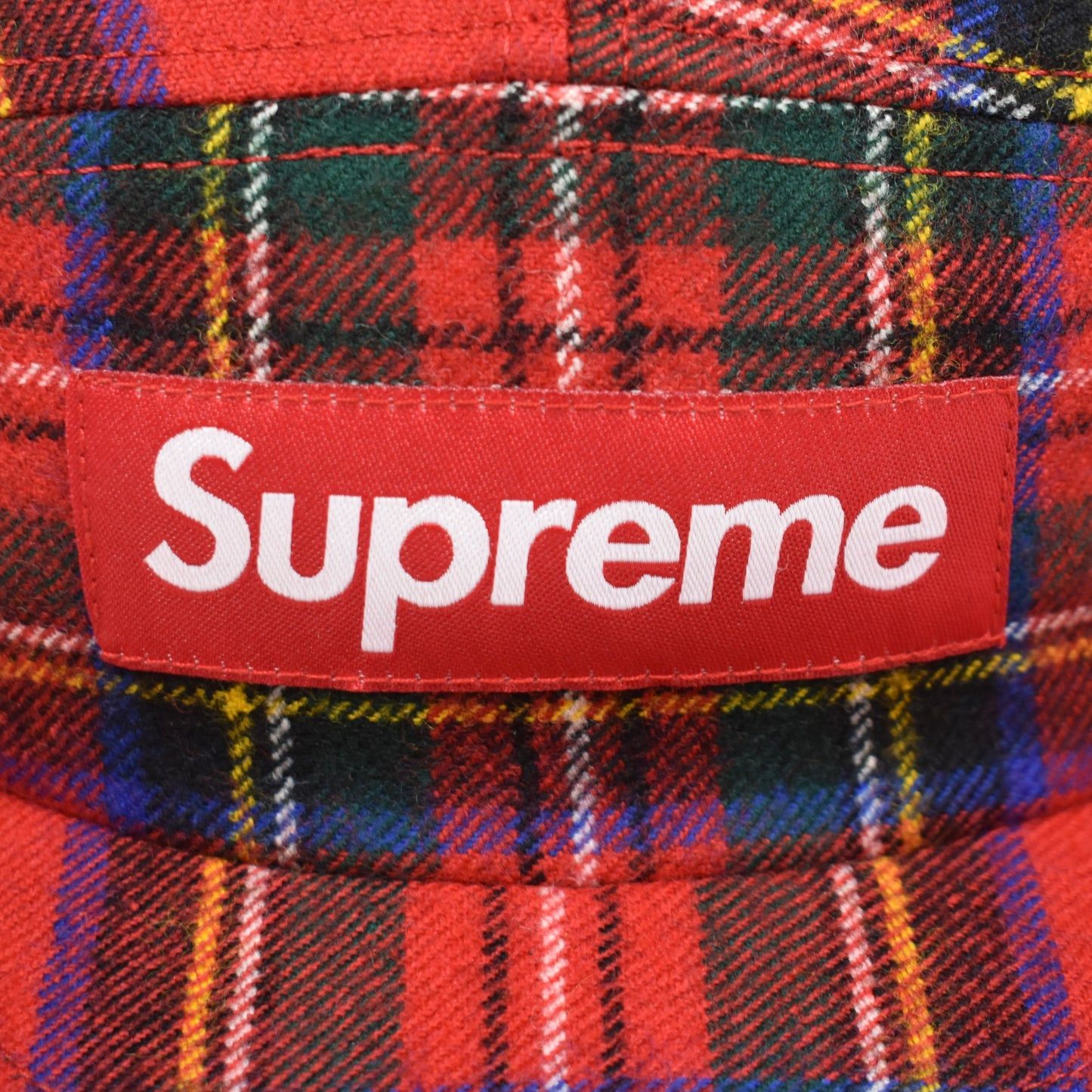 Supreme Lochcarron Wool Red Plaid Box Logo Hat Camp Cap 