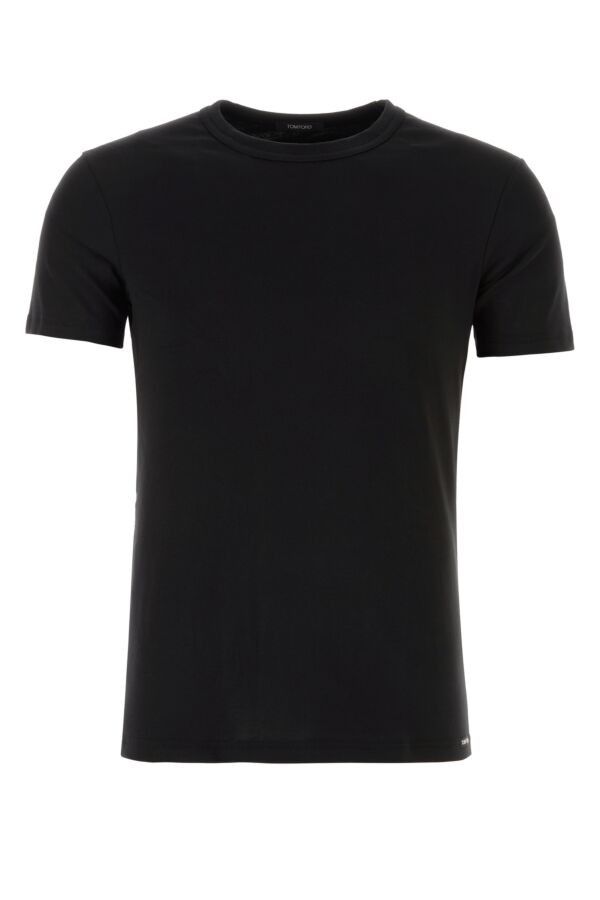 Tom Ford Black Stretch Cotton Blend T-Shirt Size US XL / EU 56 / 4 - 3 Thumbnail