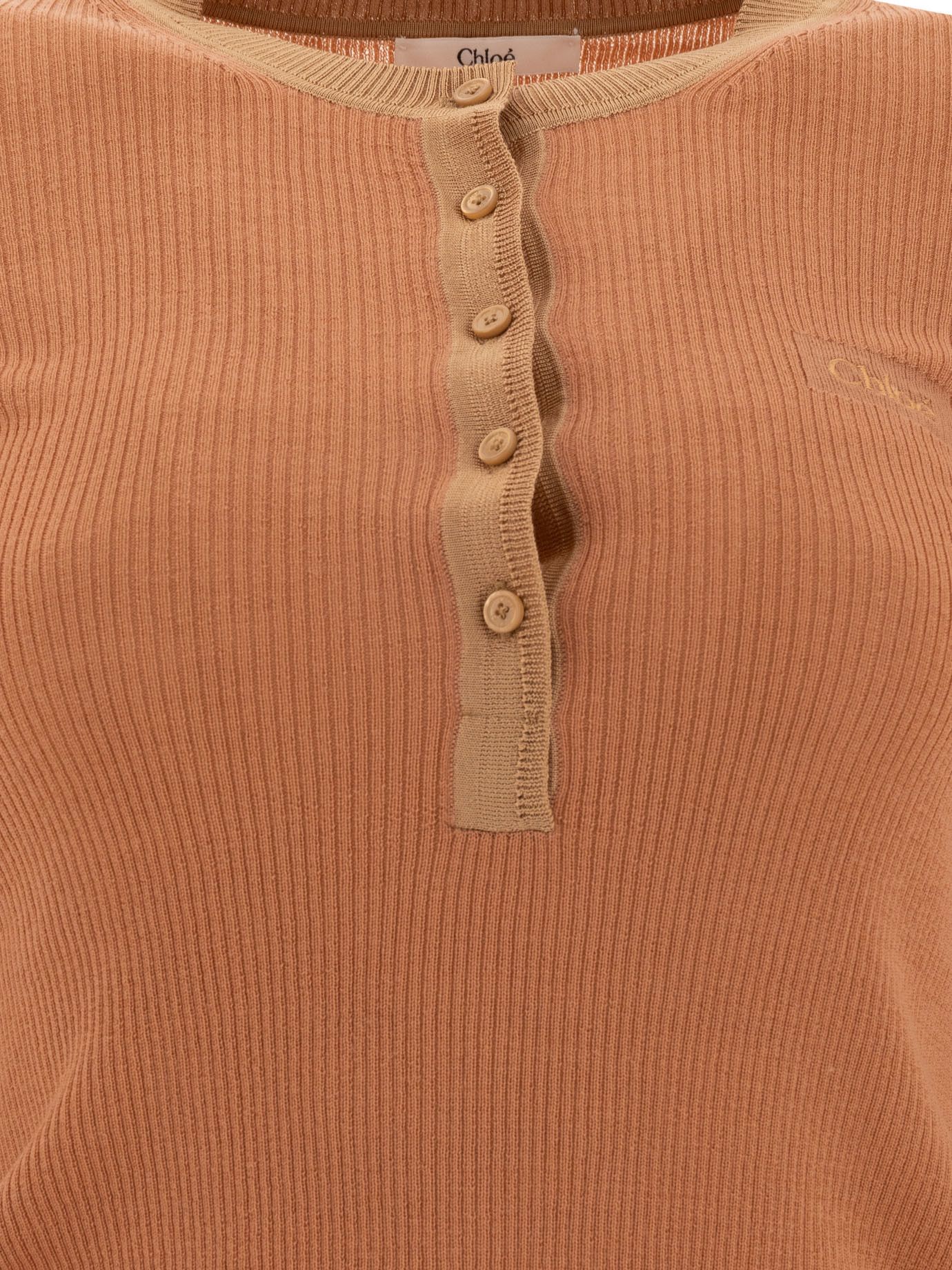 Chloe Henley Shirt Size L / US 10 / IT 46 - 3 Thumbnail