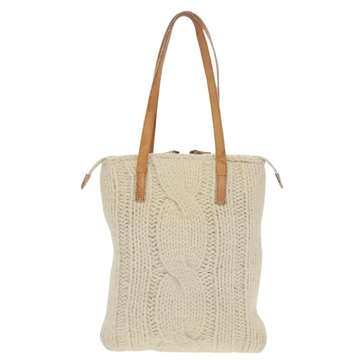Burberry White Wool Tote Bag (Pre-Owned) Size ONE SIZE - 2 Thumbnail