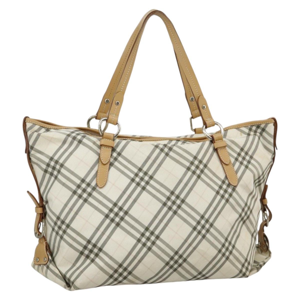Burberry Nova Check White Canvas Tote Bag (Pre-Owned) Size ONE SIZE - 14 Thumbnail