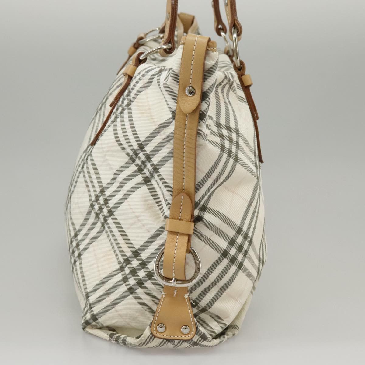 Burberry Nova Check White Canvas Tote Bag (Pre-Owned) Size ONE SIZE - 3 Thumbnail