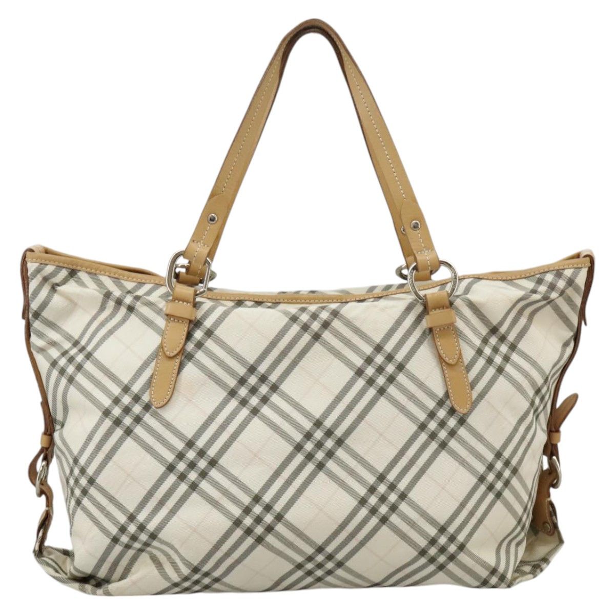 Burberry Nova Check White Canvas Tote Bag (Pre-Owned) Size ONE SIZE - 2 Thumbnail