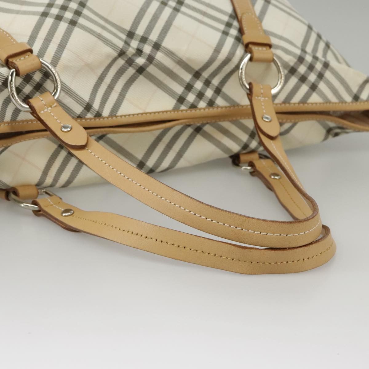 Burberry Nova Check White Canvas Tote Bag (Pre-Owned) Size ONE SIZE - 10 Thumbnail