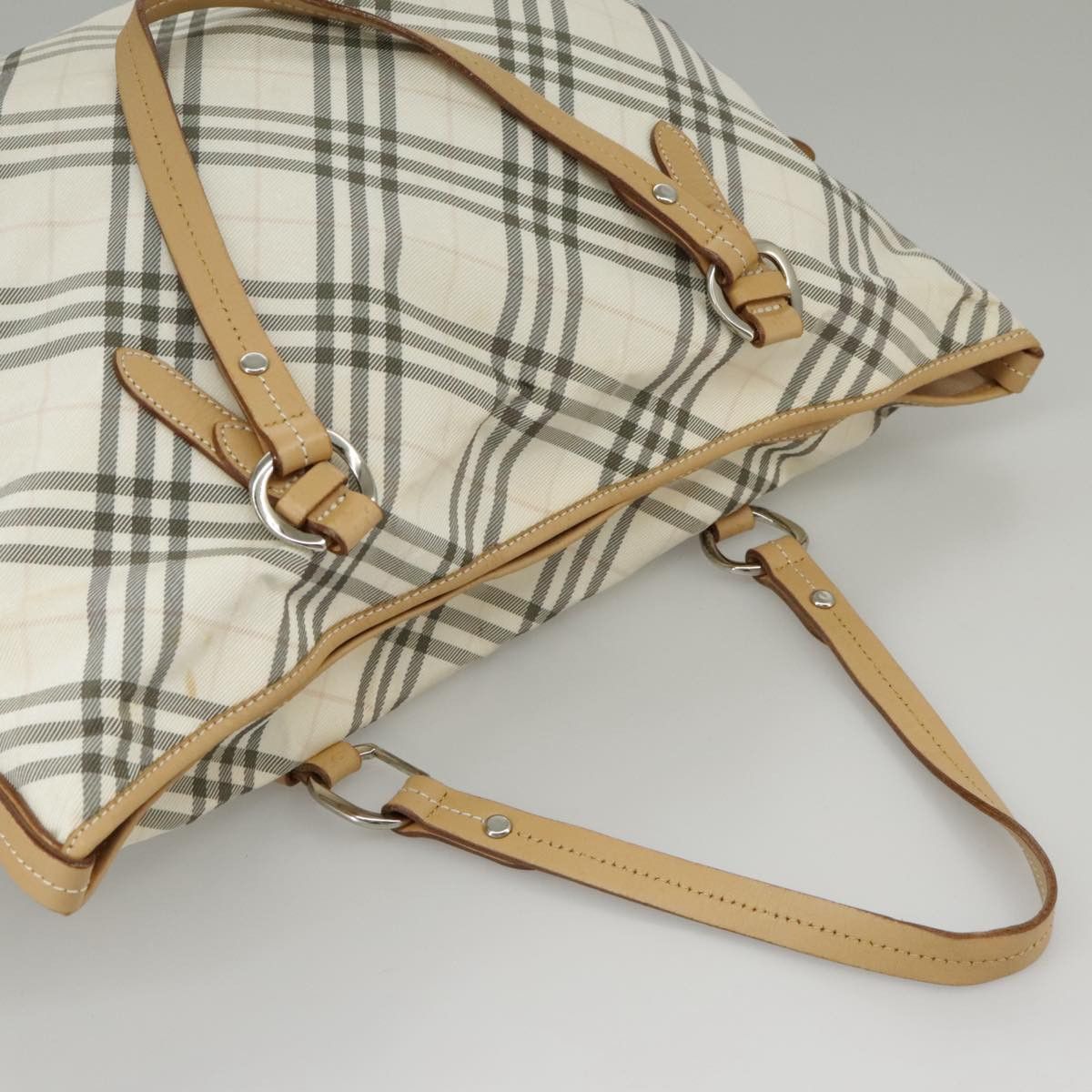 Burberry Nova Check White Canvas Tote Bag (Pre-Owned) Size ONE SIZE - 5 Thumbnail