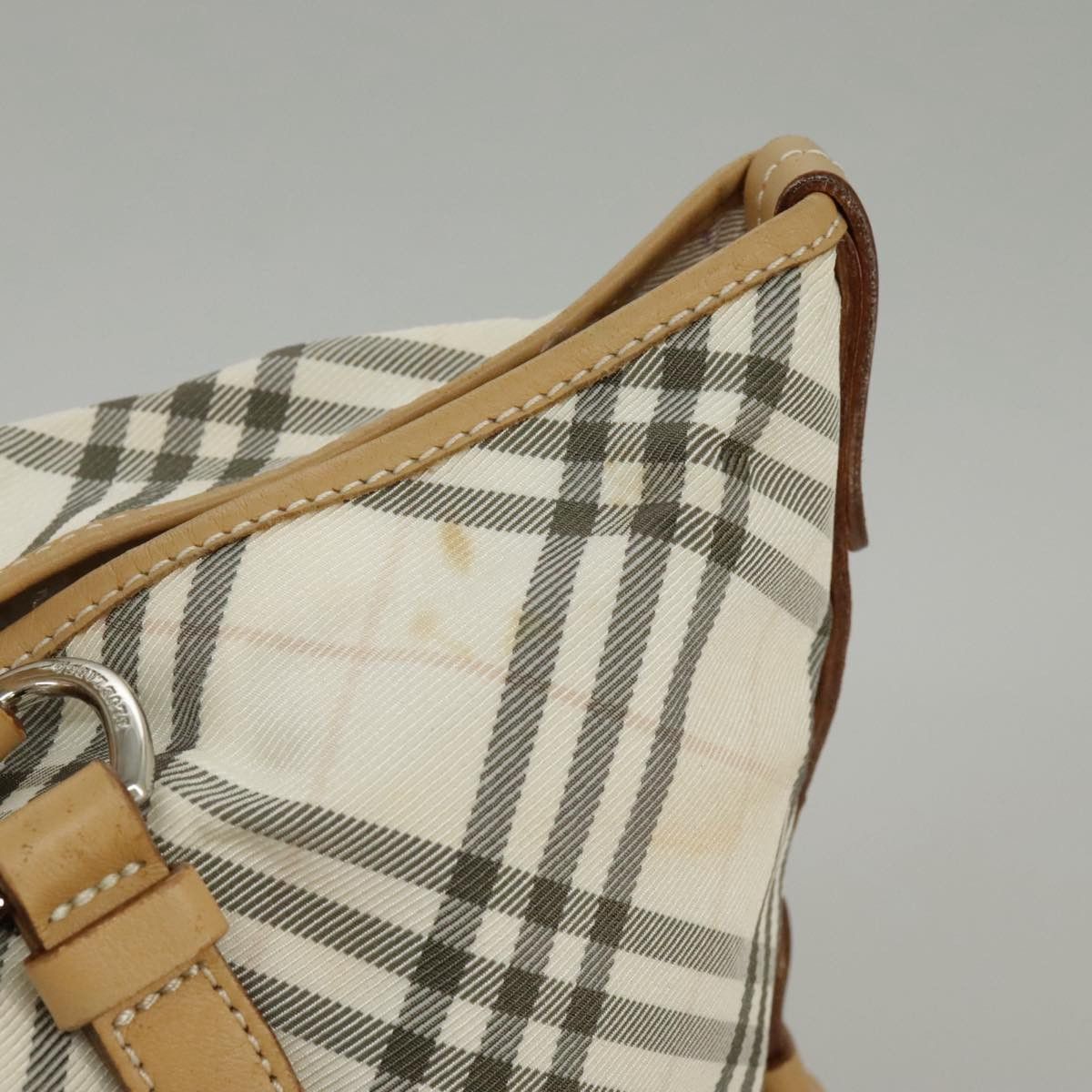 Burberry Nova Check White Canvas Tote Bag (Pre-Owned) Size ONE SIZE - 13 Thumbnail