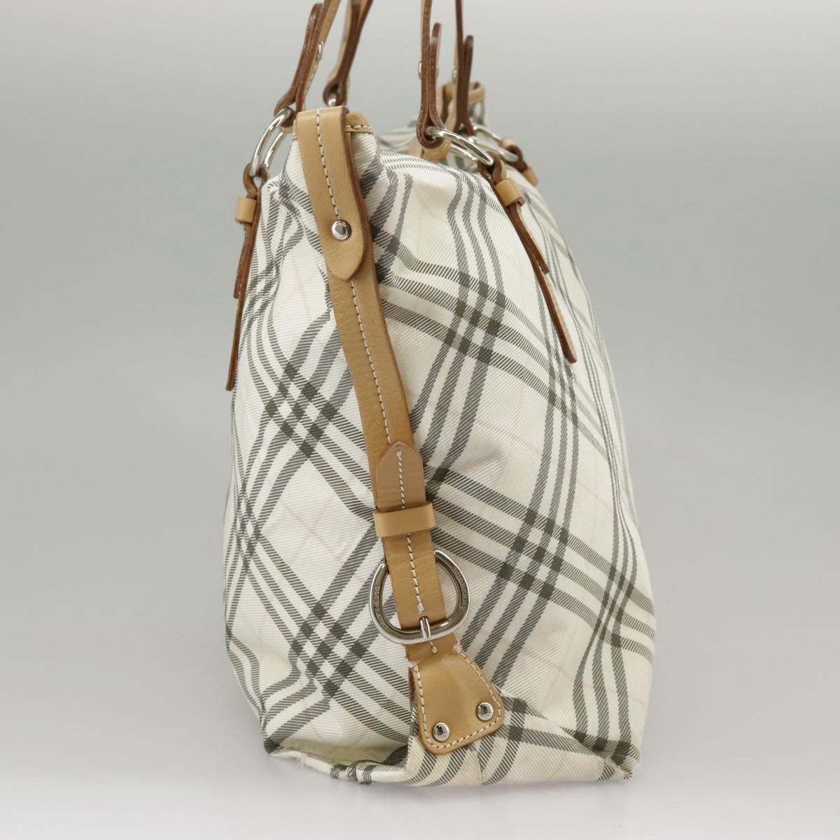 Burberry Nova Check White Canvas Tote Bag (Pre-Owned) Size ONE SIZE - 4 Thumbnail
