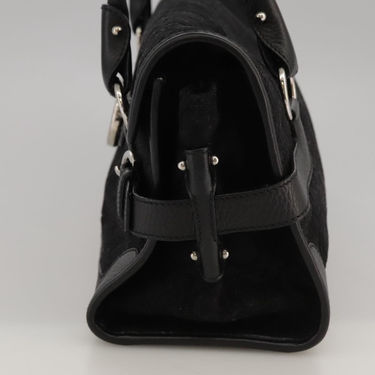 Salvatore Ferragamo Gancini Black Suede Handbag (Pre-Owned) Size ONE SIZE - 3 Thumbnail