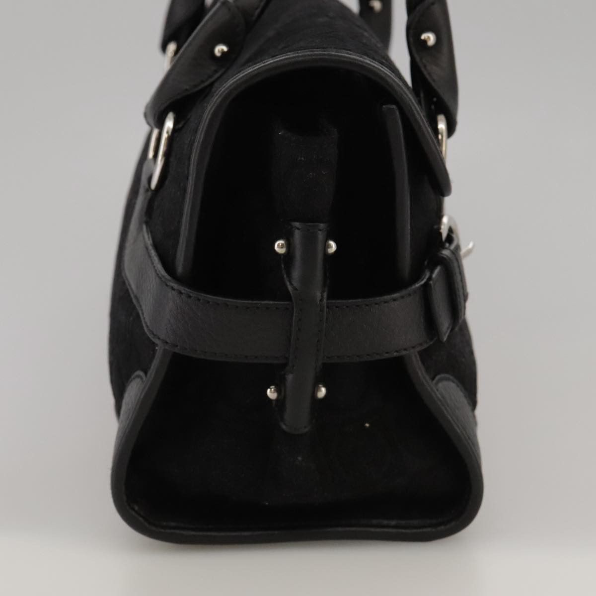Salvatore Ferragamo Gancini Black Suede Handbag (Pre-Owned) Size ONE SIZE - 4 Thumbnail