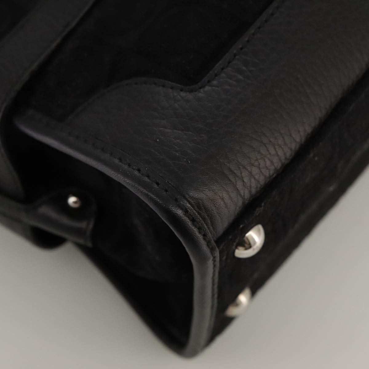 Salvatore Ferragamo Gancini Black Suede Handbag (Pre-Owned) Size ONE SIZE - 11 Thumbnail