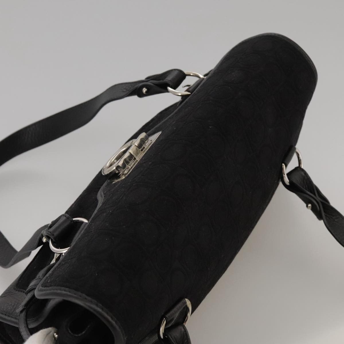Salvatore Ferragamo Gancini Black Suede Handbag (Pre-Owned) Size ONE SIZE - 5 Thumbnail