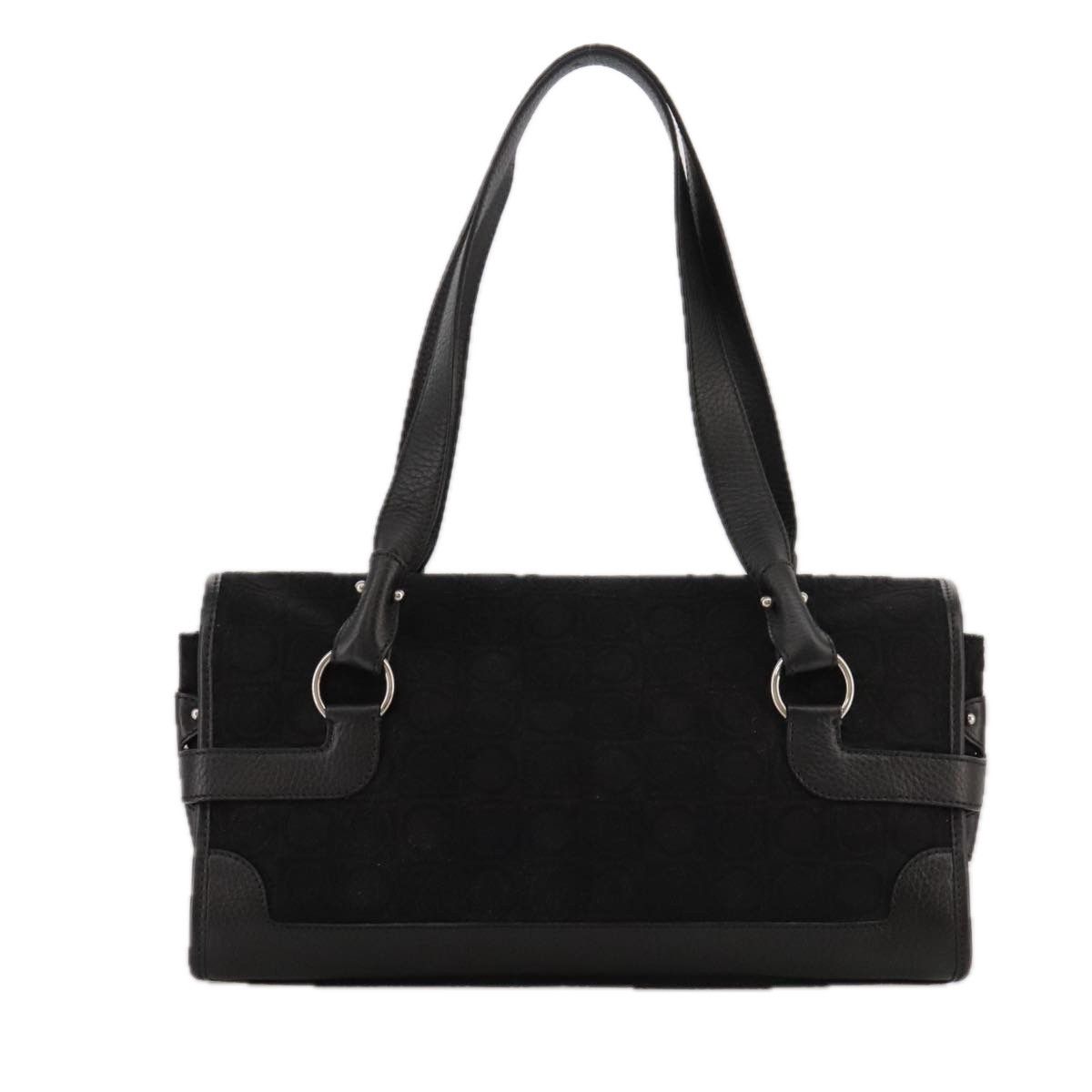 Salvatore Ferragamo Gancini Black Suede Handbag (Pre-Owned) Size ONE SIZE - 2 Thumbnail