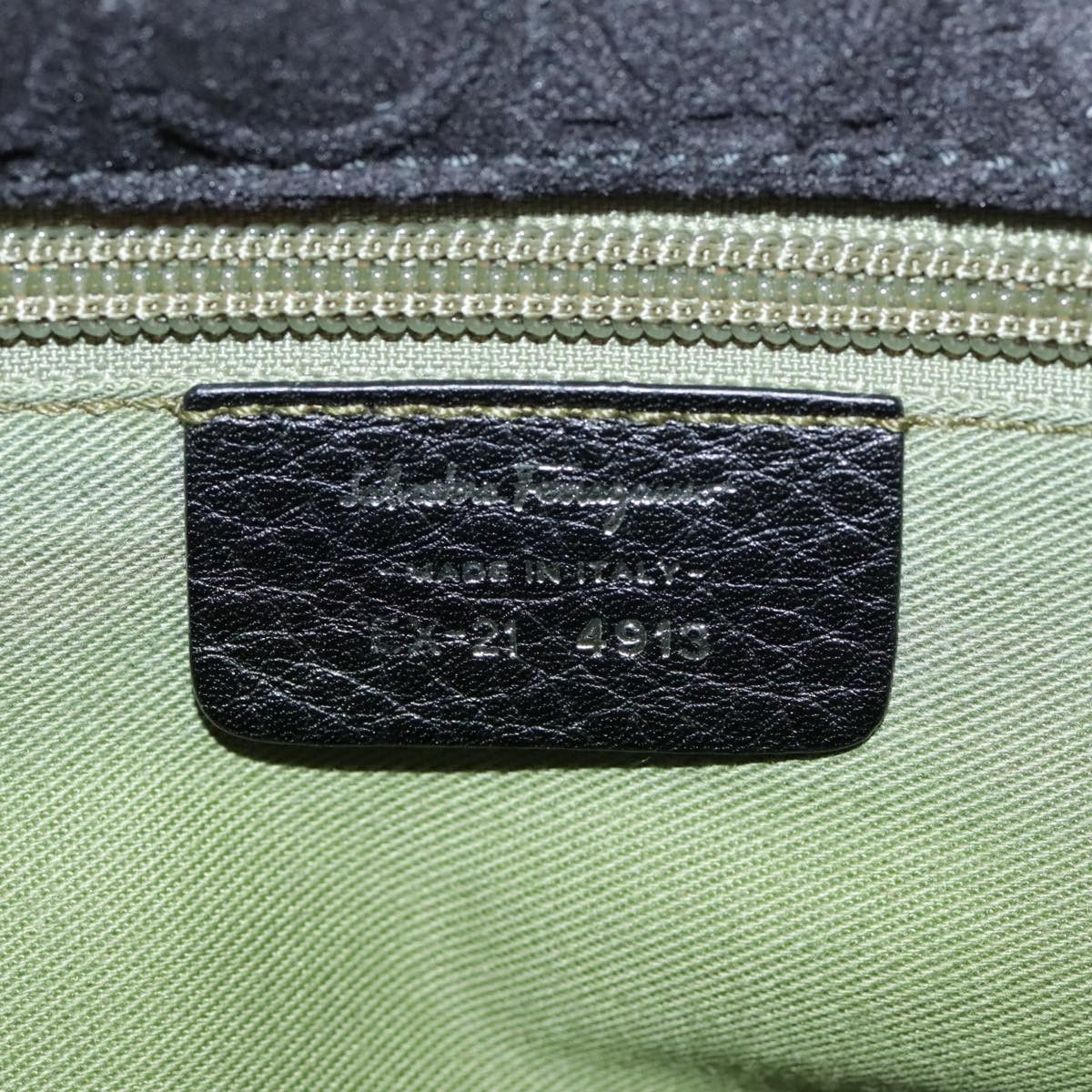 Salvatore Ferragamo Gancini Black Suede Handbag (Pre-Owned) Size ONE SIZE - 17 Thumbnail