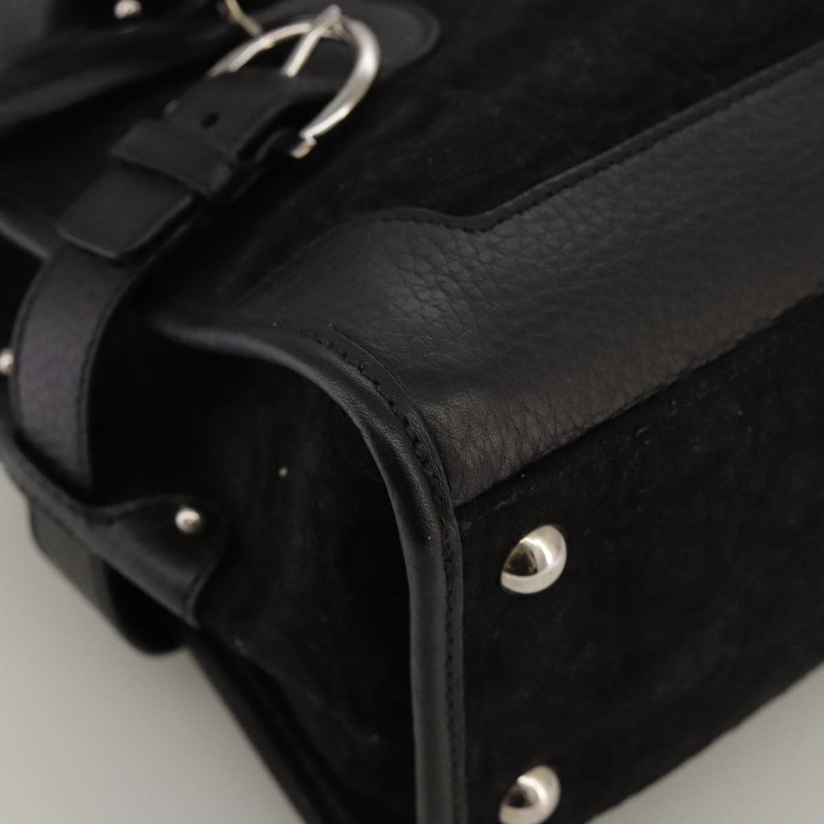 Salvatore Ferragamo Gancini Black Suede Handbag (Pre-Owned) Size ONE SIZE - 9 Thumbnail