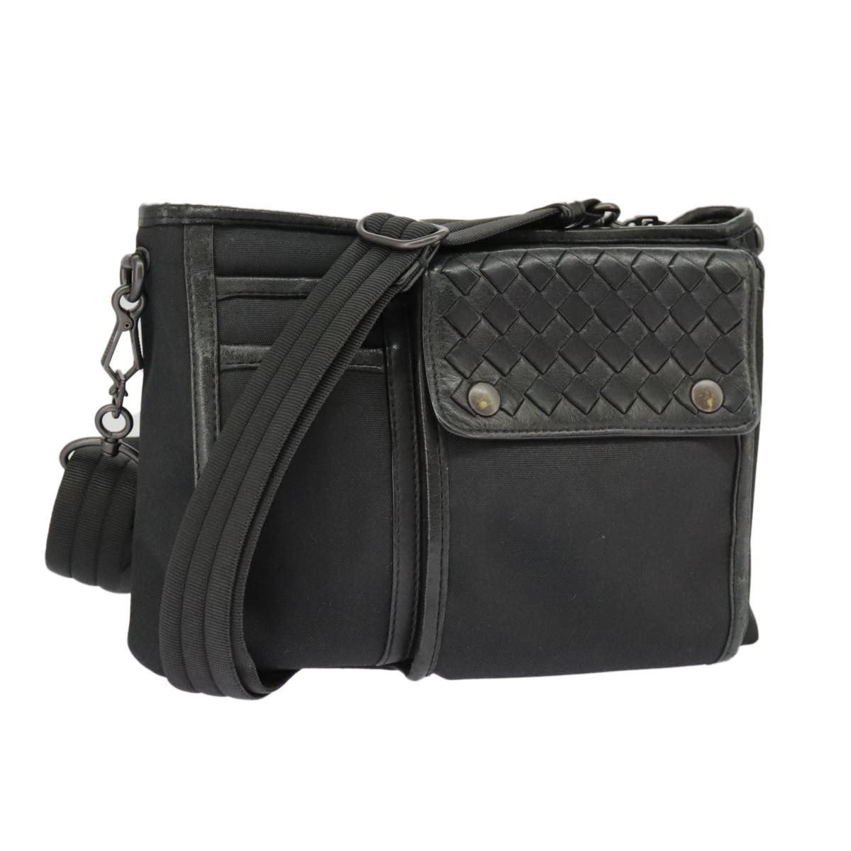 Bottega Veneta Intrecciato Black Canvas Shoulder Bag (Pre-Owned) Size ONE SIZE - 19 Thumbnail