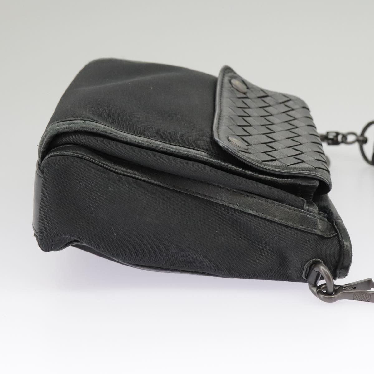 Bottega Veneta Intrecciato Black Canvas Shoulder Bag (Pre-Owned) Size ONE SIZE - 3 Thumbnail