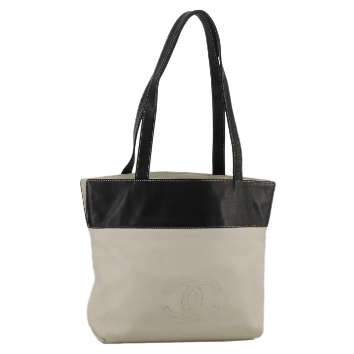 Chanel Logo Cc White Leather Tote Bag (Pre-Owned) Size ONE SIZE - 19 Thumbnail