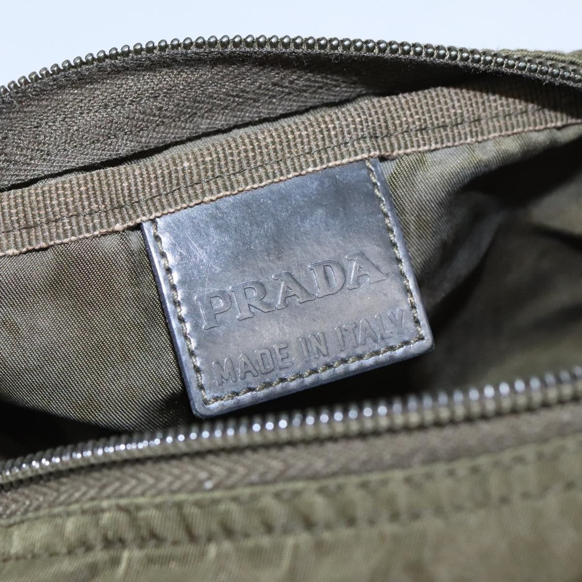 Prada Tessuto Khaki Synthetic Clutch Bag (Pre-Owned) Size ONE SIZE - 13 Thumbnail