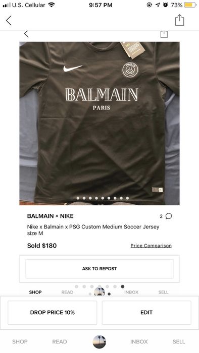 maximaal verachten Sluiting Balmain Nike Paris Saint Germain x Balmain Jersey | Grailed