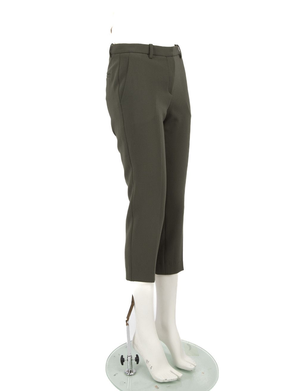 Theory Khaki Slim Cropped Leg Trousers Size 24" / US 00 / IT 34 - 2 Thumbnail