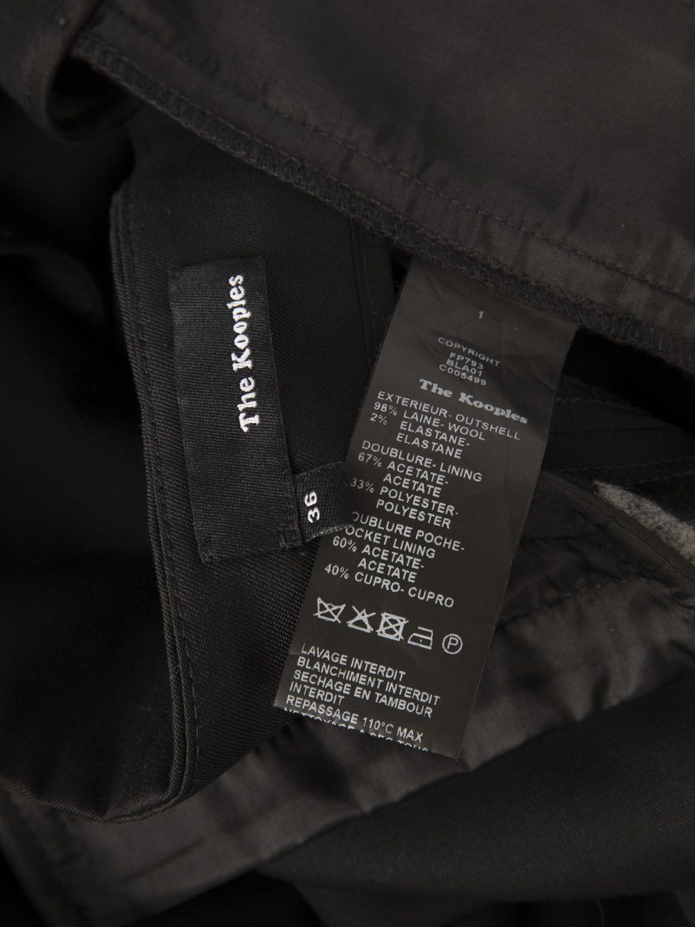 The Kooples Black Skinny Wool Trousers Size 26" / US 2 / IT 38 - 5 Thumbnail