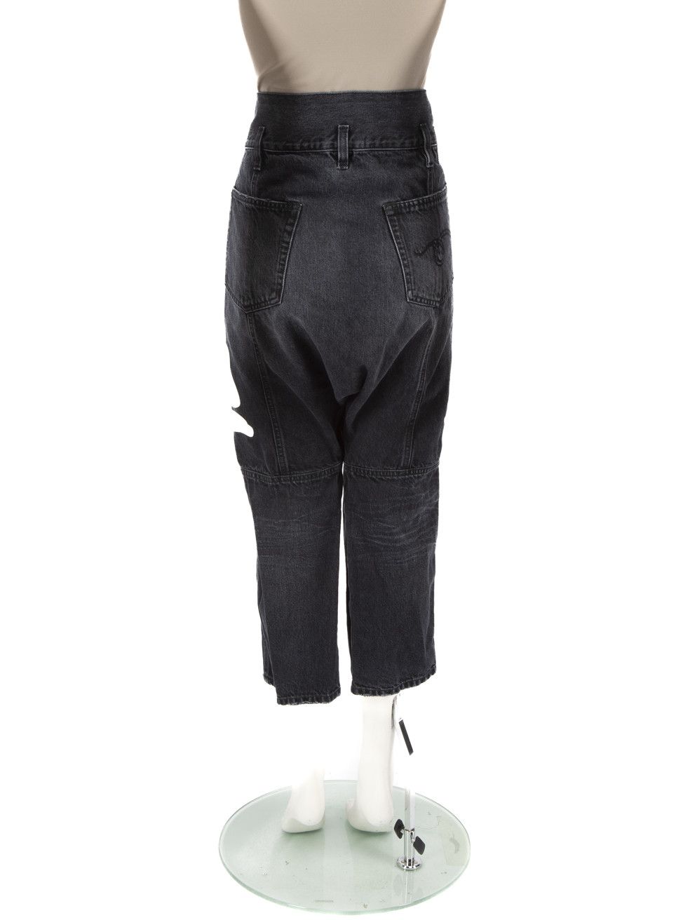 R13 Black Faded Denim Cropped Jeans Size 30" / US 8 / IT 44 - 3 Thumbnail
