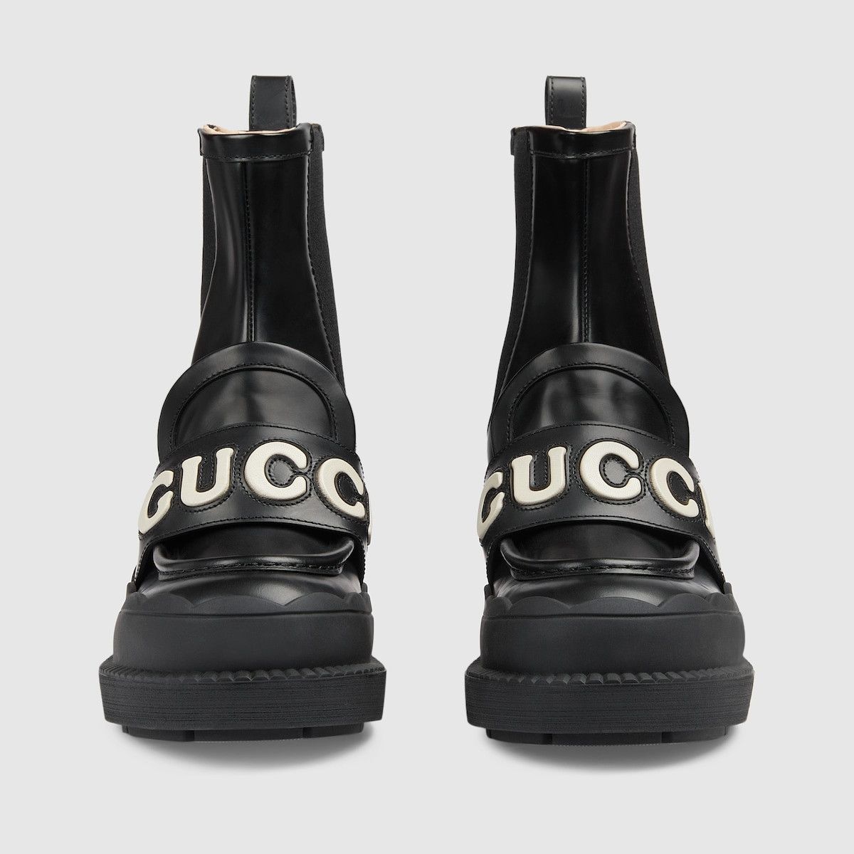 Gucci Leather Platform Boots with white Gucci Logo Size US 5 / IT 35 - 3 Thumbnail