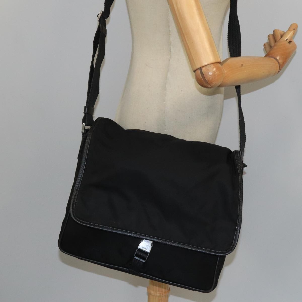 Prada Tessuto Black Synthetic Shoulder Bag (Pre-Owned) Size ONE SIZE - 11 Thumbnail