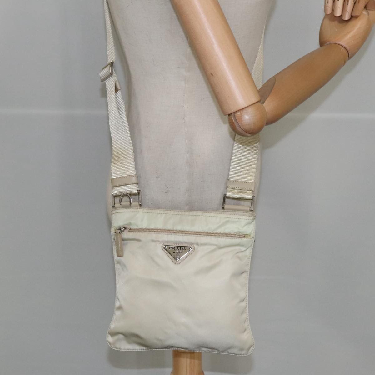 Prada Tessuto Ecru Synthetic Shoulder Bag (Pre-Owned) Size ONE SIZE - 11 Thumbnail