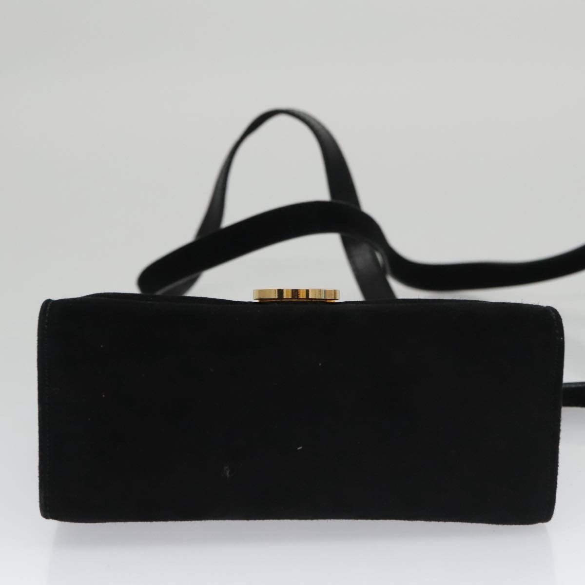 Salvatore Ferragamo Gancini Black Suede Shoulder Bag (Pre-Owned) Size ONE SIZE - 10 Thumbnail