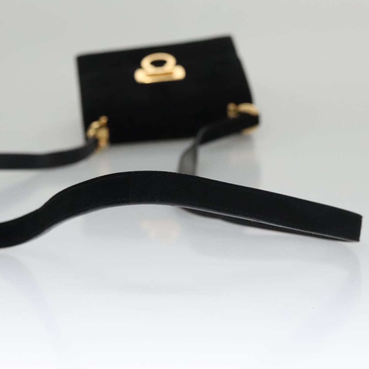 Salvatore Ferragamo Gancini Black Suede Shoulder Bag (Pre-Owned) Size ONE SIZE - 11 Thumbnail