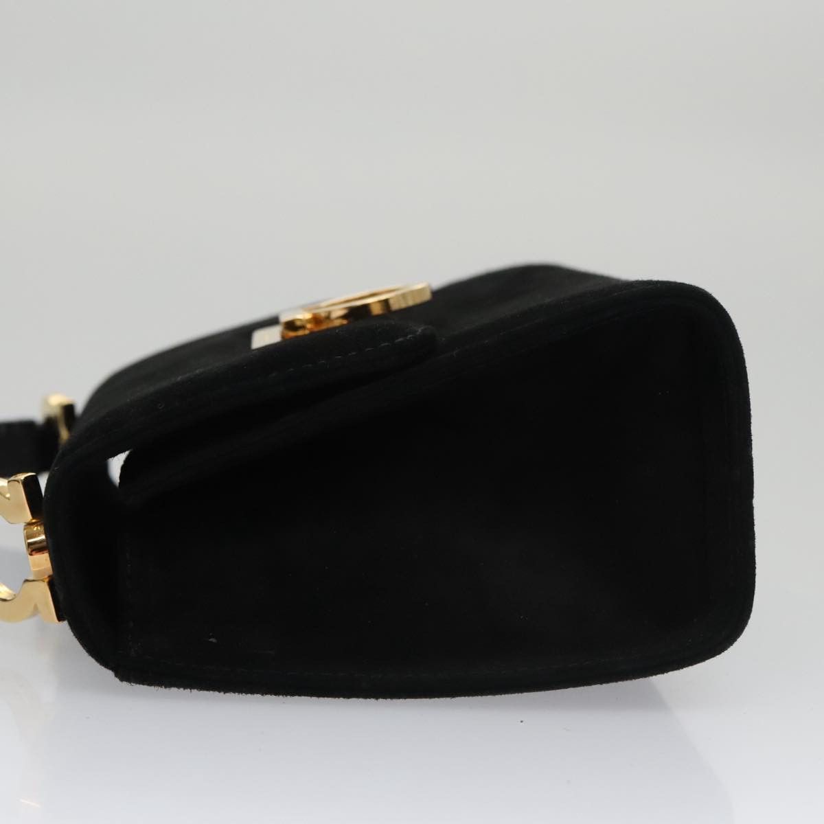 Salvatore Ferragamo Gancini Black Suede Shoulder Bag (Pre-Owned) Size ONE SIZE - 4 Thumbnail