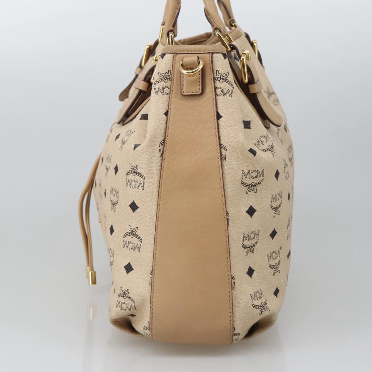 MCM Visetos Beige Canvas Tote Bag (Pre-Owned) Size ONE SIZE - 4 Thumbnail