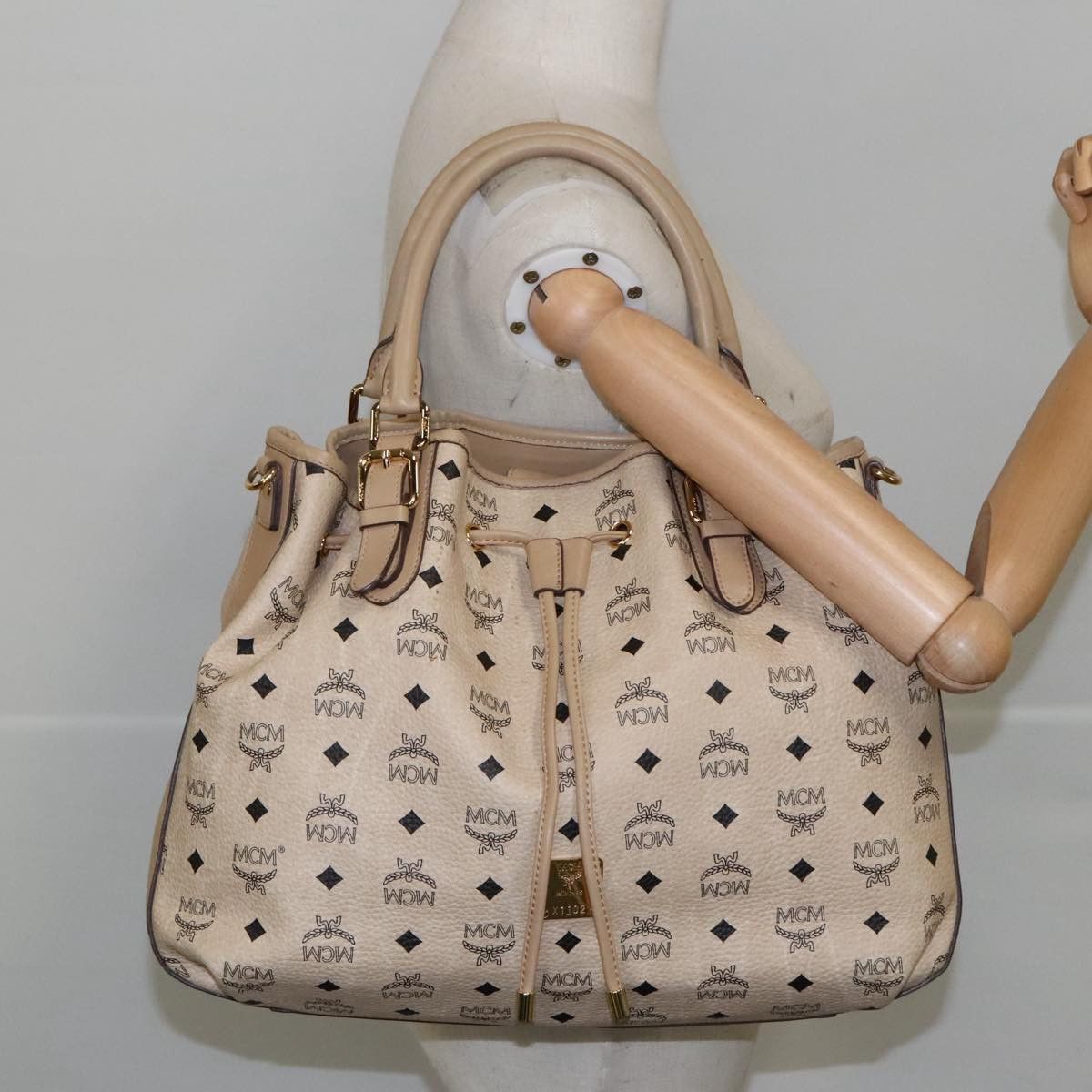 MCM Visetos Beige Canvas Tote Bag (Pre-Owned) Size ONE SIZE - 15 Thumbnail