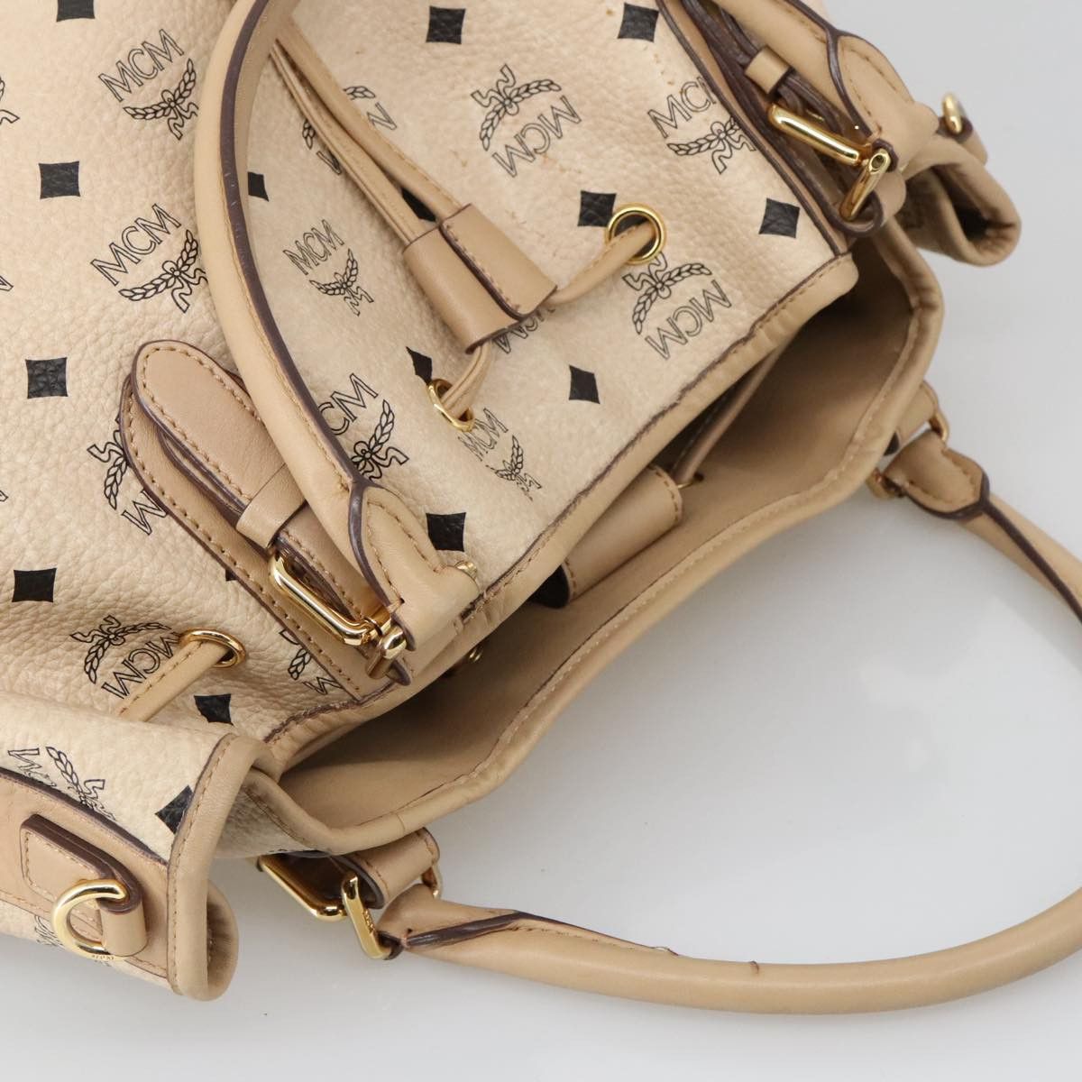 MCM Visetos Beige Canvas Tote Bag (Pre-Owned) Size ONE SIZE - 17 Thumbnail